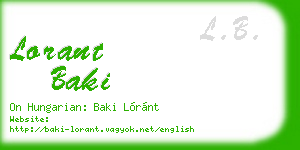 lorant baki business card